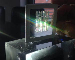 holographic film placed above new solar cell